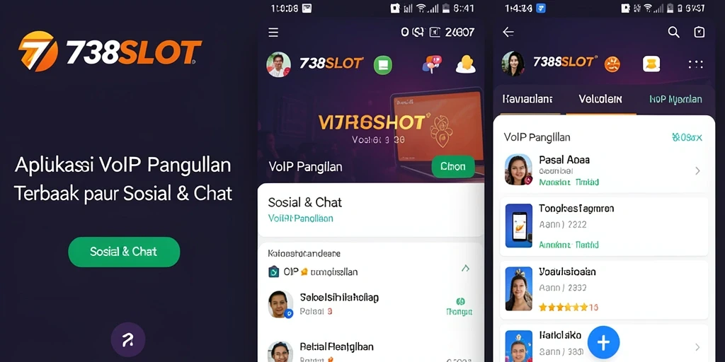 Antarmuka aplikasi 738SLOT yang menarik dan fitur VoIP Panggilan.