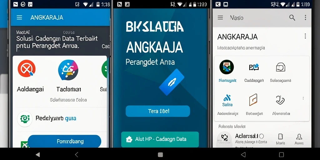 Antarmuka ANGKARAJA yang bersih dan mudah digunakan untuk cadangan data.