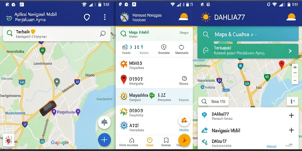 Tampilan antarmuka DAHLIA77 yang intuitif untuk navigasi mobil.