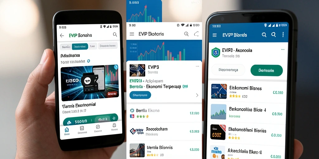 Antarmuka user-friendly aplikasi EVIP3 yang menampilkan berita ekonomi.