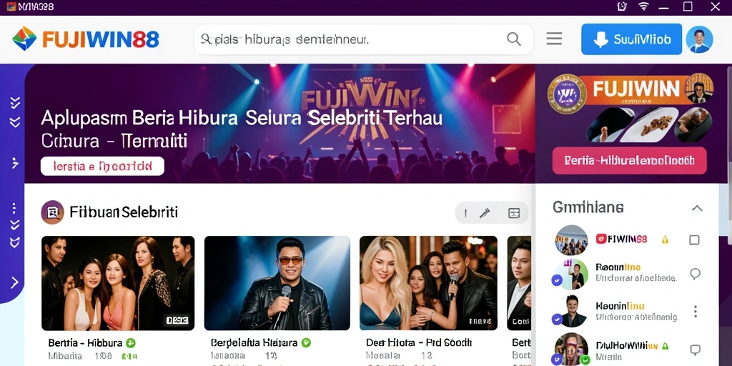 Antarmuka FUJIWIN88 menampilkan berita selebriti terupdate.