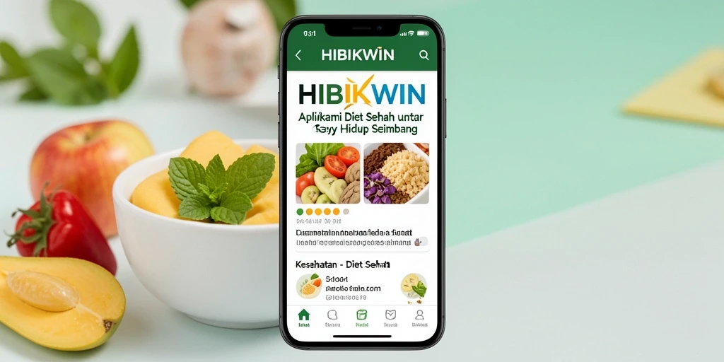 Antarmuka HIBIKWIN yang intuitif untuk diet sehat.