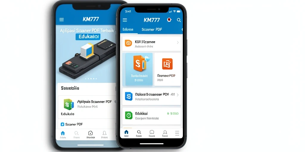 Tampilan antarmuka KM777 yang sederhana dan fungsional untuk Scanner PDF.