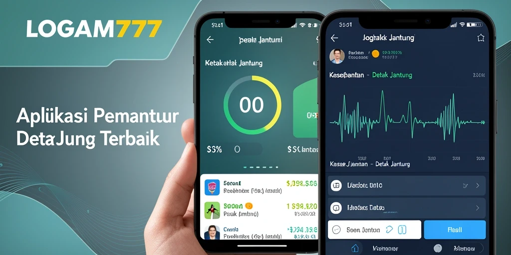 Antarmuka LOGAM777 menampilkan grafik detak jantung yang jelas.
