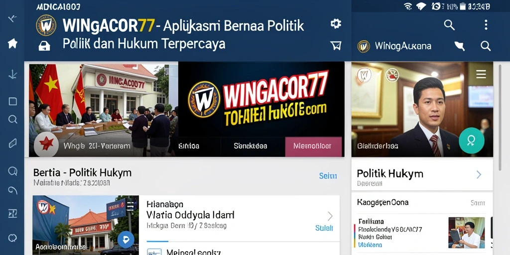 Tampilan antarmuka WINGACOR77 yang menampilkan berita Politik Hukum terbaru.