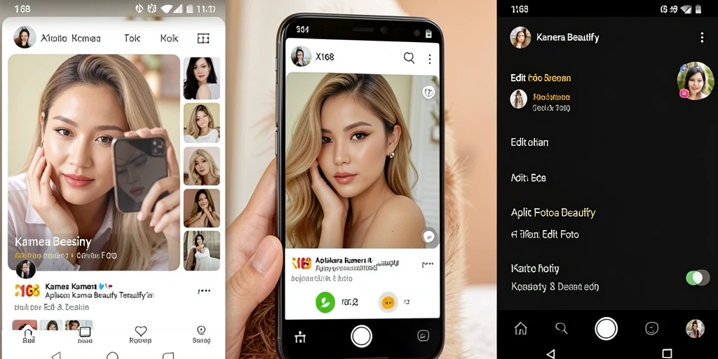 Antarmuka X168 menampilkan berbagai alat edit foto untuk mempercantik gambar.