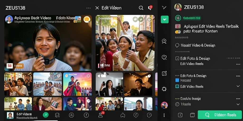 Antarmuka pengguna ZEUS138 untuk Edit Video Reels yang intuitif dan stylish.
