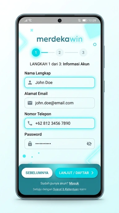 Buat Akun Baru merdekawin di Android dengan Mudah